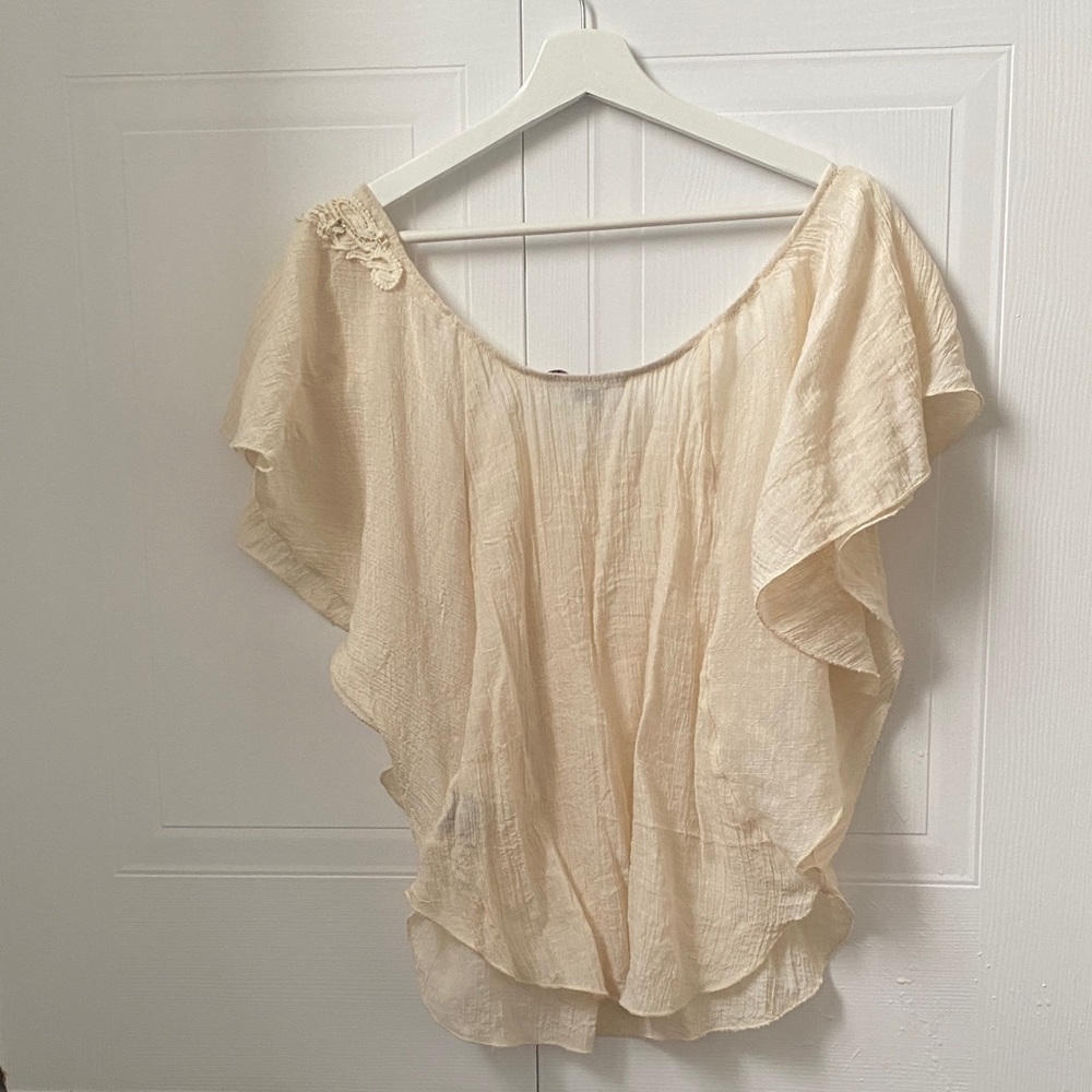 imPRESS Cream Ruffled Blouse - Picture 3 of 3